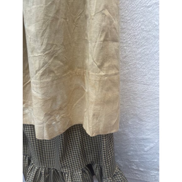 VTG Dress Pinafore Wall Hanging  W/Hat Cottagecore Country Green Gingham - Picture 8 of 13